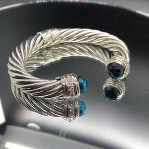 David Yurman 10mm Bracelet Hampton Blue Diamonds